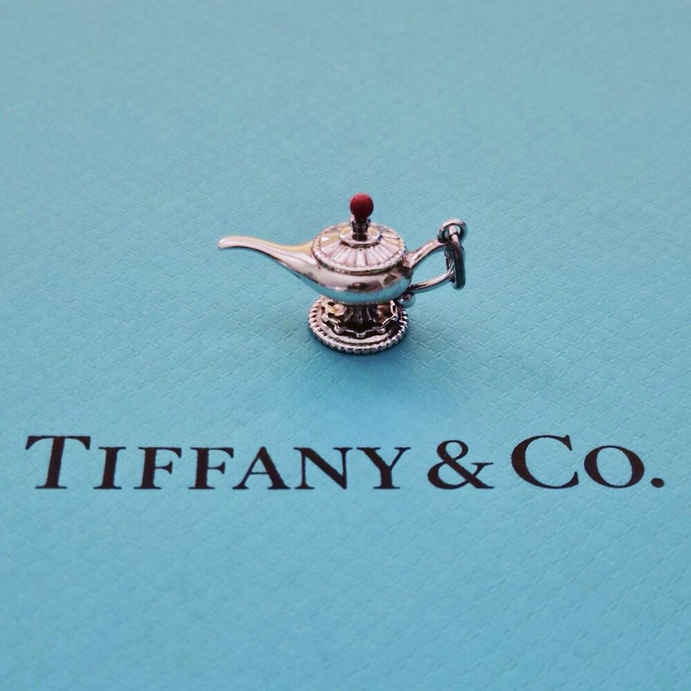 RARE Tiffany & Co. Paloma Picasso Red Enamel Genie Lamp Silver Charm Pendant